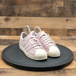 Adidas Superstar 80’s Women's Athletic Shoes Sneaker Snake Print Dusty Pink Sz 6